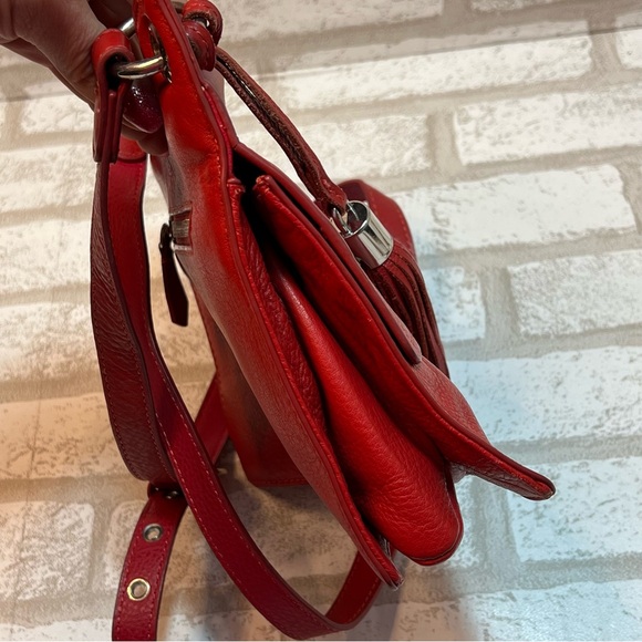 Clements Ribeiro Black Label Red Leather Crossbody Bag Purse - Picture 11 of 11